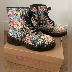 Combat boots Black Vintage Floral size 9